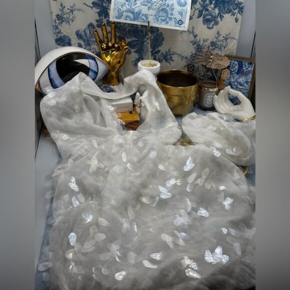 🆕 MISHA COLLECTION 🧿 NWOT The Sapphire Sequins Mini Dress, Ivory Sz M US 6 - Picture 14 of 16